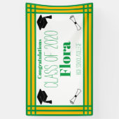 Green Gold Geometric Graduation Party Spandoek (Verticaal)