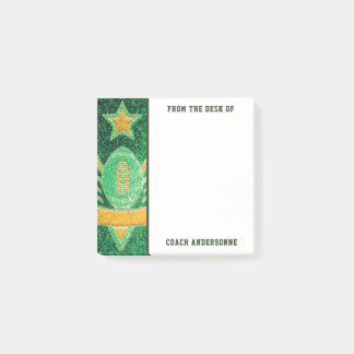 Green Gold Glitter Amerikaanse Football Coach Vade Post-it® Notes