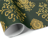 Green Gold Glitter-kerstcadeau voor Ornament Cadeaupapier (Rol Hoek)