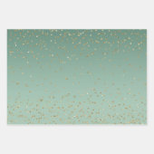 Green Gold Glitz Sparkle Stripes Leopard Inpakpapier Vel (Voorkant)
