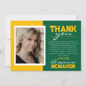 Green & Gold Graduation 2 Carte de remerciements p (Devant)