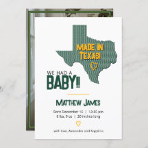 Green/Gold Herringbone Made in Texas Photo Baby