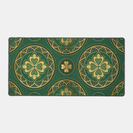 GREEN & GOLD IRISH CIRCULAR PATTERN BUREAUMAT