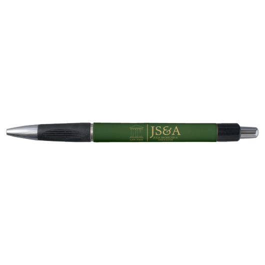 Green Gold Justice Columns Law Firm Pen (Voorkant)