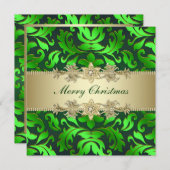 Green Gold Leaf Corporate Christmas Party Kaart (Voorkant / Achterkant)