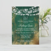 Green Gold Lights Graduation Party Invitation (Debout devant)