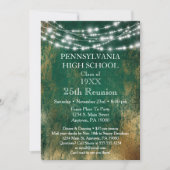 Green Gold Lights School Class Reunion Invitation (Devant)
