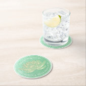 Green Gold Lotus Yoga Studio Meditation Instructor Ronde Kartonnen Onderzetter (Insitu)