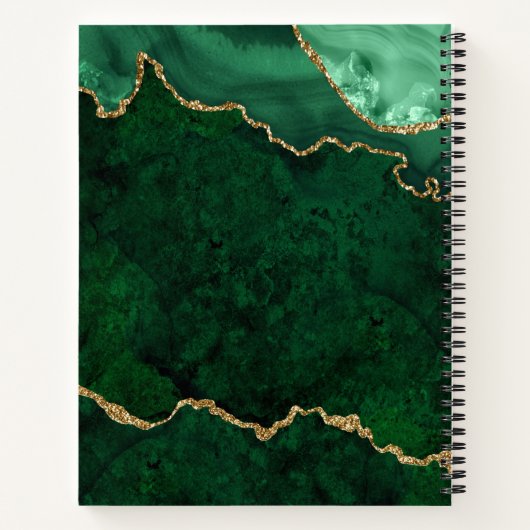 Green Gold Marble Agate Geode Journal de prière (Dos)