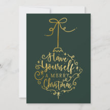 Green & Gold Merry Little kerst Bauble