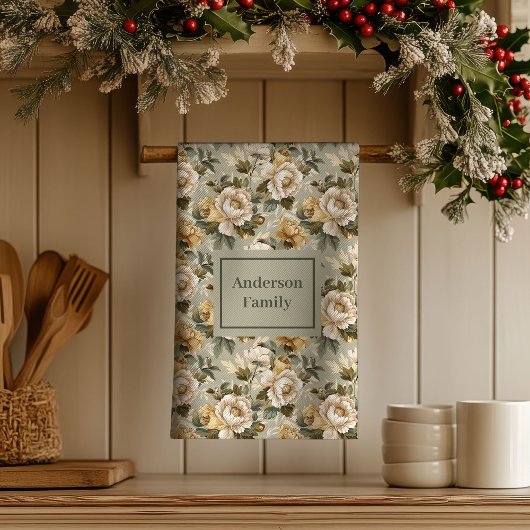 Green Gold Personalized Kitchen Towel Chic Look Theedoek