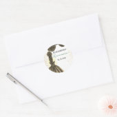 Green & Gold Quinceañera Custom Round Sticker (Enveloppe)