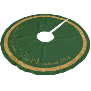 Green Gold Ring Gepersonaliseerd Familie Paar Kerstboom Rok
