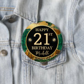Green Gold Safari Agate Birthday Badge (En situation)