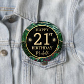 Green Gold Safari Agate Birthday Badge (En situation)