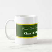 Green & Gold School Graduation Photo Collage Mugs (Gauche)