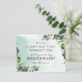 Green Gold Serez-Vous Mon Invitation D'Épouse (Debout devant)