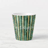 Green Gold Shamrock St. Patrick's Day Stripes Latte Mok (Voorkant)