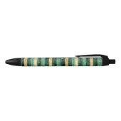 Green Gold Shamrock St. Patrick's Day Stripes Zwarte Inkt Pen (Bovenkant)