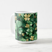 Green Gold Shamrocks St. Patrick's Day Koffiemok (Voorkant links)
