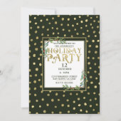 Green & Gold Snow-feestdag Kaart (Voorkant)