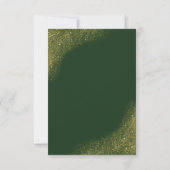 Green & Gold Spark Wedding RSVP Card (Dos)
