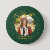Green & Gold Star Afstuderen Button (Voorkant)
