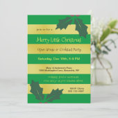 Green Gold Stripes moderne Invitation de fête de v (Debout devant)