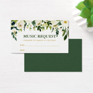 Green Gold Wedding Music Song Request Kaart