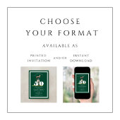 Green Golf 50th Birthday Invitation Kaart