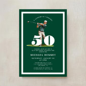 Green Golf 50th Birthday Invitation Kaart