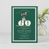 Green Golf 60th Birthday Invitation (Debout devant)