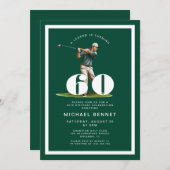 Green Golf 60th Birthday Invitation (Devant / Derrière)