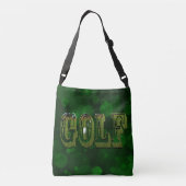Green Golf Afbeelding Logo on Green Bokeh Crossbody Tas (Achterkant)