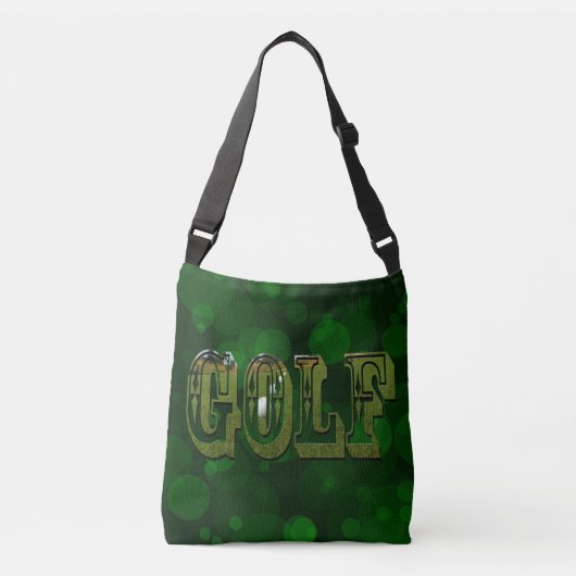 Green Golf Afbeelding Logo on Green Bokeh Crossbody Tas (Voorkant)