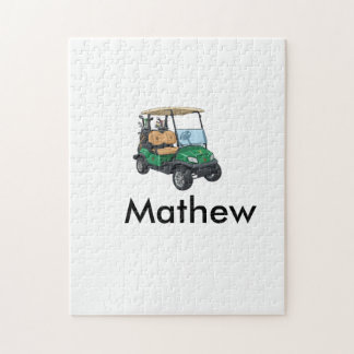 Green golf car name man sports boy gifts letter  legpuzzel