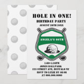 Green Golf Theme Birthday Party nodigt uit (Voorkant / Achterkant)