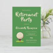 Green Golf Themed Retirement Party Invitation (Debout devant)
