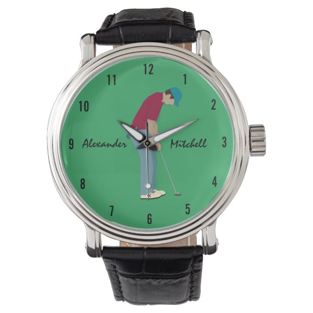 Green Golf Thgerespecteerd Horloge (Voorkant)