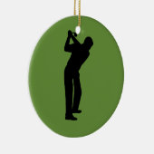 Green Golfer Custom Golfing Keramisch Ornament (Rechts)