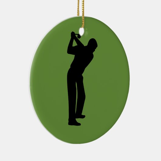 Green Golfer Custom Golfing Keramisch Ornament (Rechts)
