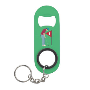 Green Golfer Putting Ball Mini Flessenopener