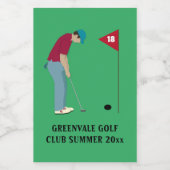 Green Golfer Putting Ball Wijn Etiket (Enkel label)