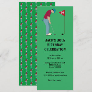 Green Golfer Putting Golf Ball Thema Kaart