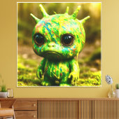 Green Goo Monster – griezelige Schattigee canvaspr Canvas Afdruk (Insitu (Woonkamer))