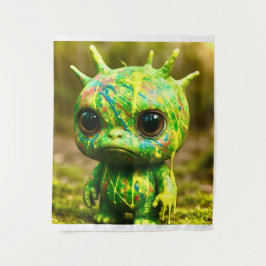 Green Goo Monster – griezelige Schattigee canvaspr Wandkleed