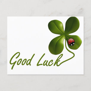 Green Good Luck Clover Ladybug St. Patrick's Day Briefkaart