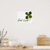 Green Good Luck Clover Ladybug St. Patrick's Day Poster (Keuken)