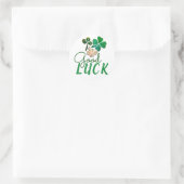 Green Good Luck Four Leaf Clover Shamrock Ronde Sticker (Tas)