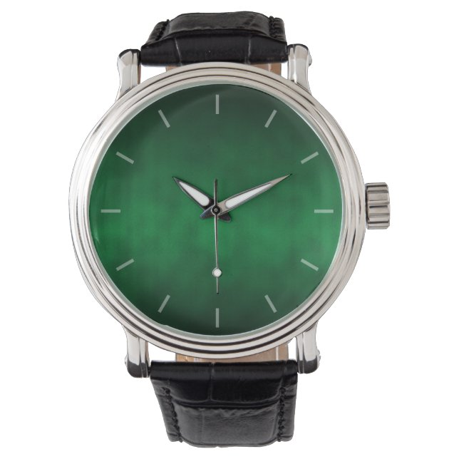 Green Gothic Ombre Background Art Horloge (Voorkant)